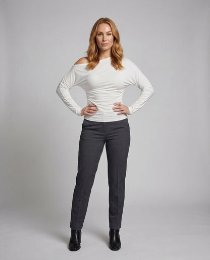 Damen Langarmshirt Fledermausärmel Rippbund - Eveloria