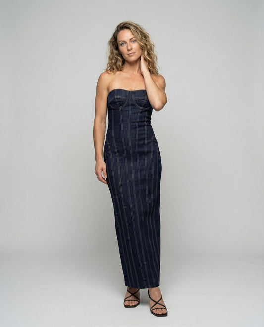 Damen Maxikleid Trägerlos Vorgeformtes Korselett - Eveloria