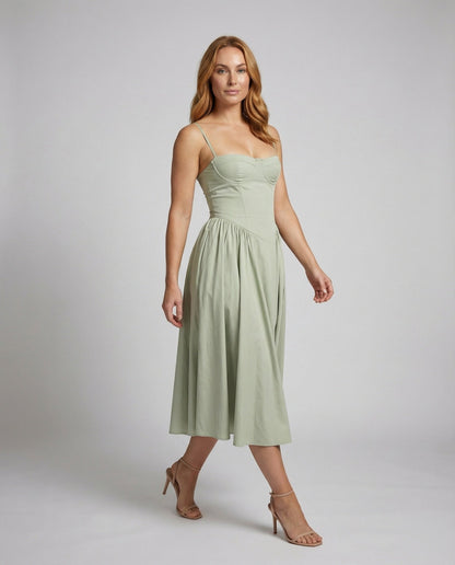 Damen Midikleid Schwingender Tellerrock - Eveloria
