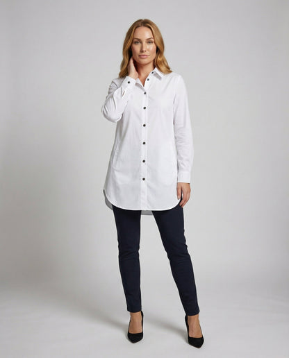 Damen Longbluse mit verlängertem Rückenteil - Eveloria
