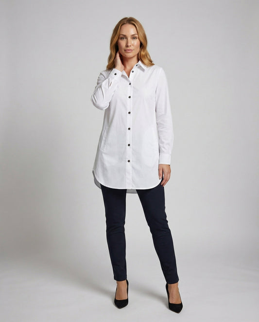 Damen Longbluse mit verlängertem Rückenteil - Eveloria