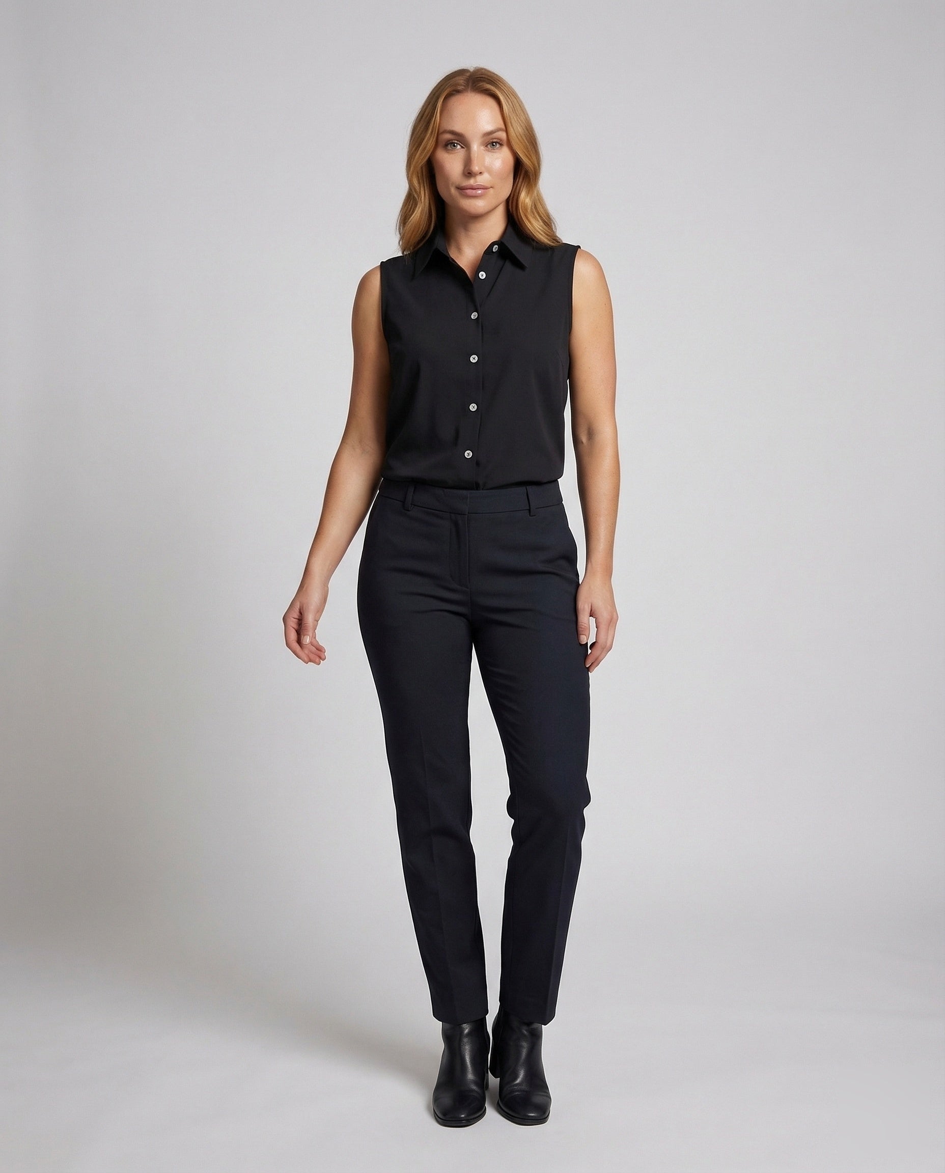 Damen Hemdbluse Tailliert Kentkragen - Eveloria