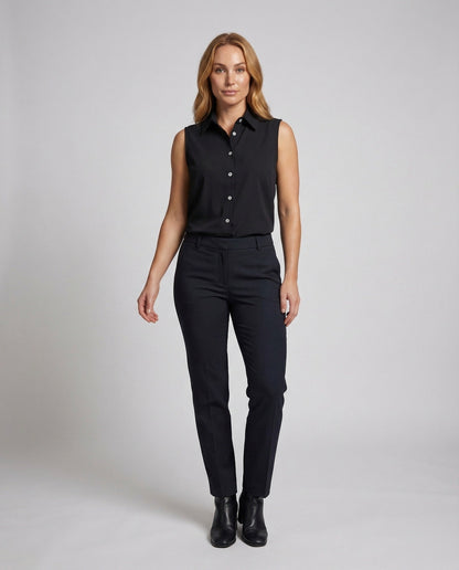 Damen Hemdbluse Tailliert Kentkragen - Eveloria