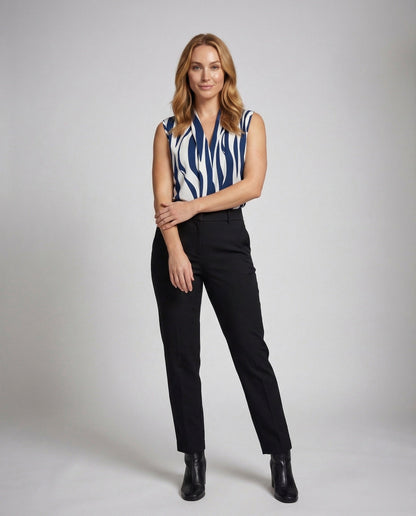 Damen Viskose Bluse mit Drapé Wickelkragen - Eveloria