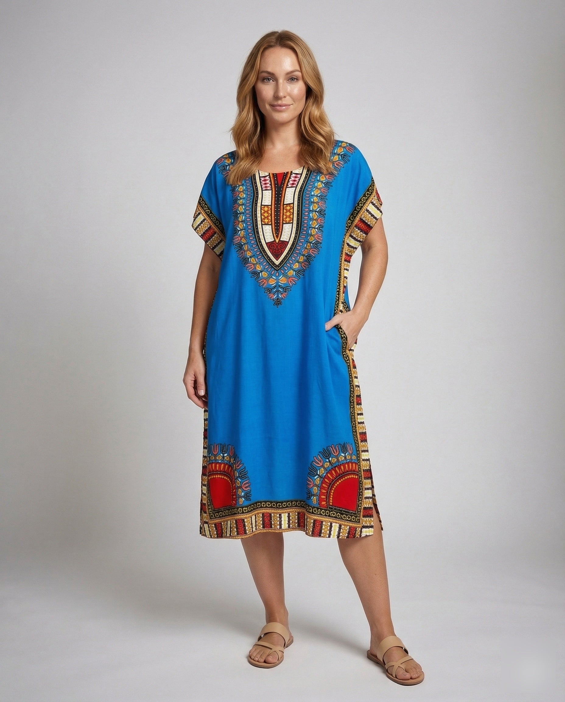 Damen Ethno-Kaftan Oversize-Kleid - Eveloria