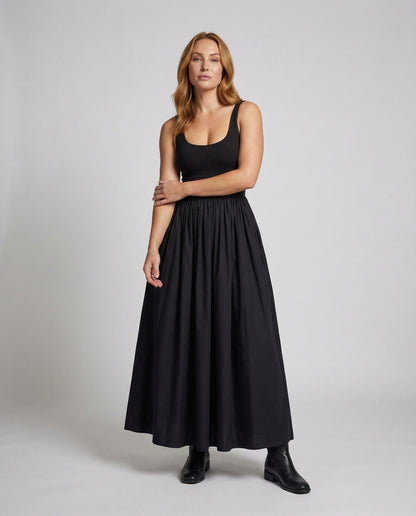 Damen Maxikleid mit Bustier-Oberteil und Gerafftem Rockteil - Eveloria