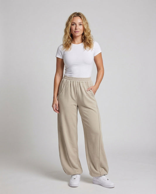 Damen Sweat-Hose Ballon-Schnitt mit Kräuselbund - Eveloria