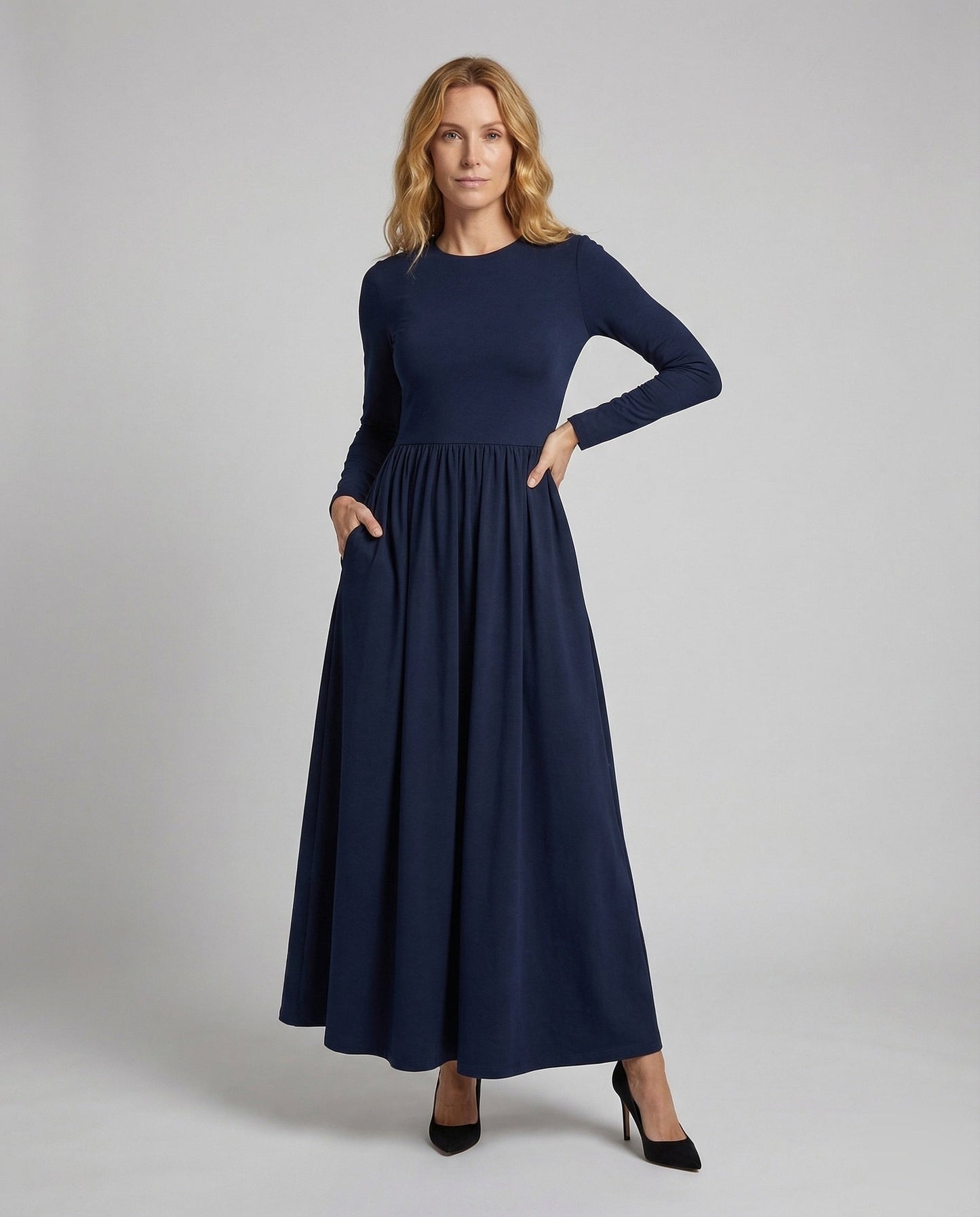 Damen Abendkleid Tailliert Voluminöser Faltenrock - Eveloria