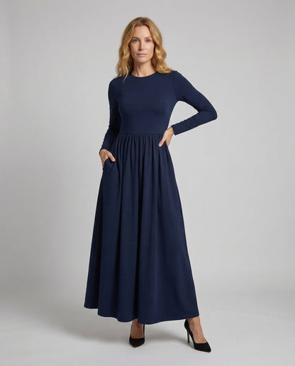 Damen Abendkleid Tailliert Voluminöser Faltenrock - Eveloria