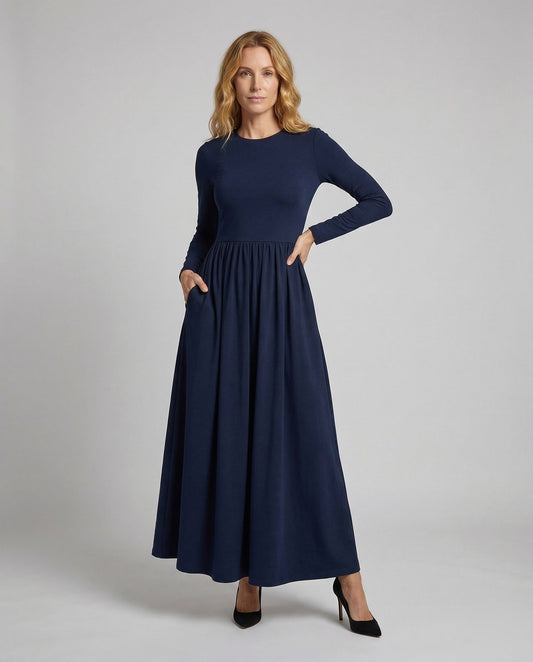 Damen Abendkleid Tailliert Voluminöser Faltenrock - Eveloria