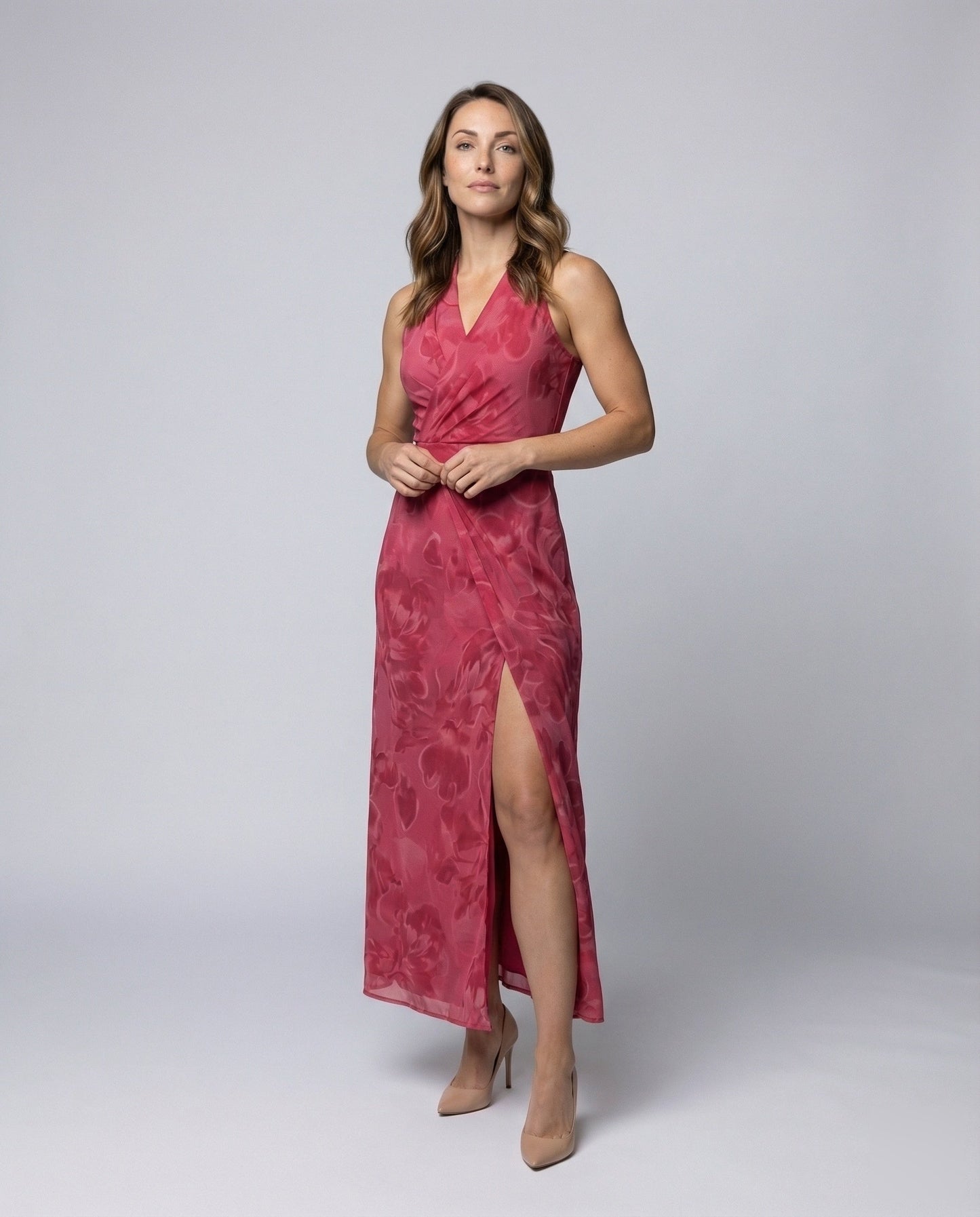 Damen Abendkleid Maxikleid Seide Optik Korsage Schwarz - Eveloria
