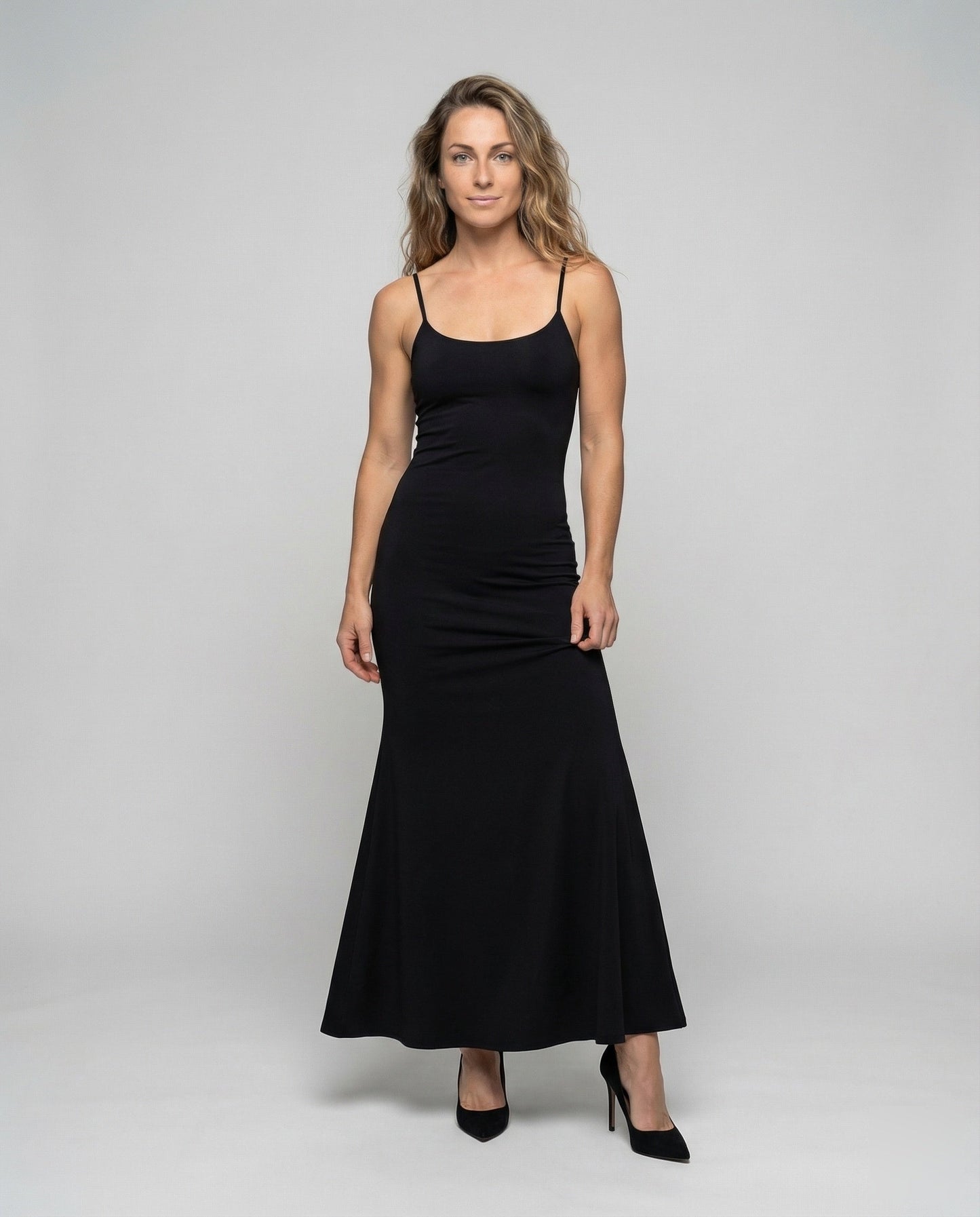 Damen Maxikleid Elegantes Design Trompeten-Saum Spaghettiträger - Eveloria