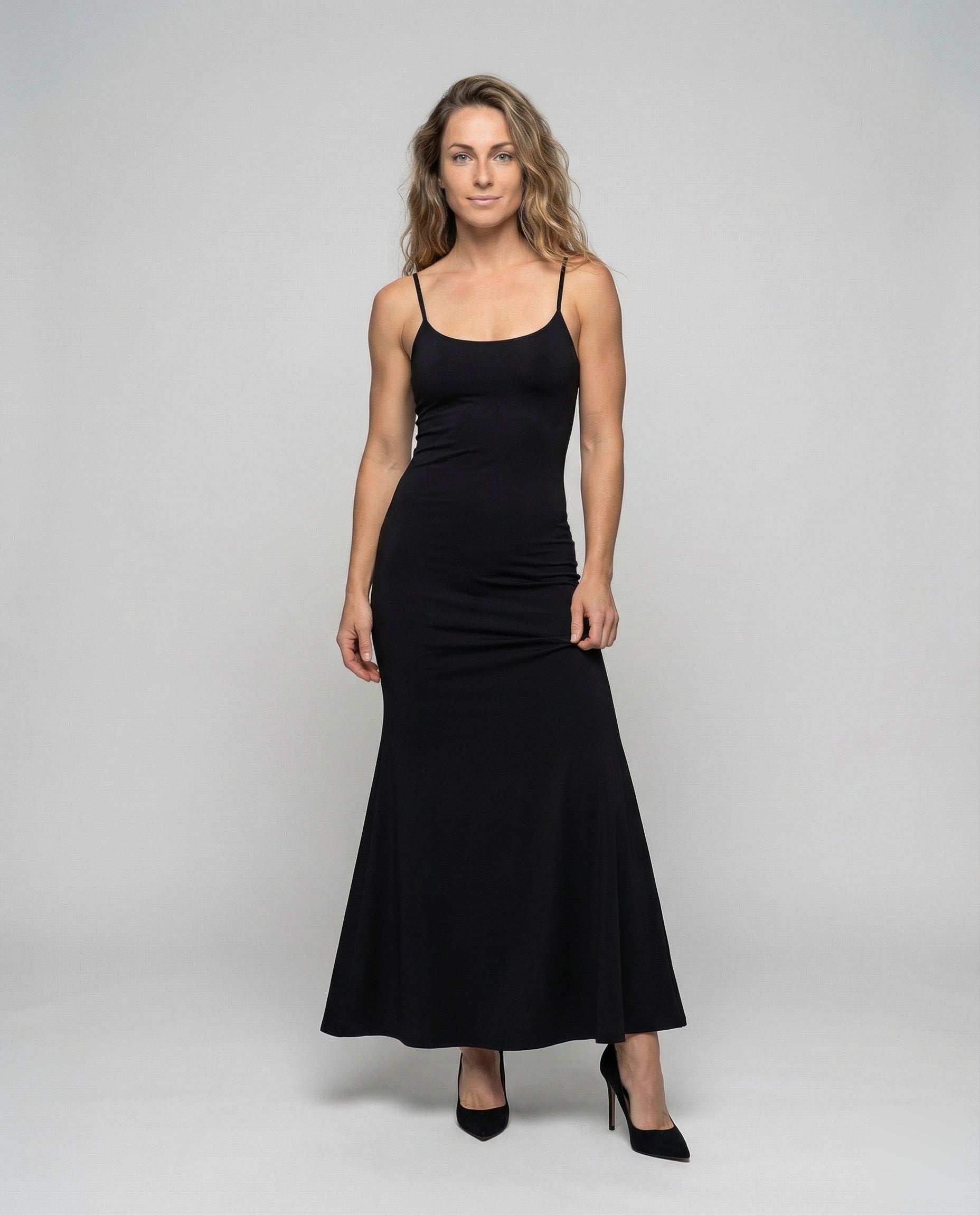 Damen Maxikleid Elegantes Design Trompeten-Saum Spaghettiträger - Eveloria