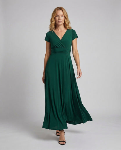Damen Maxikleid Chiffon Empire-Taille Faltenrock - Eveloria