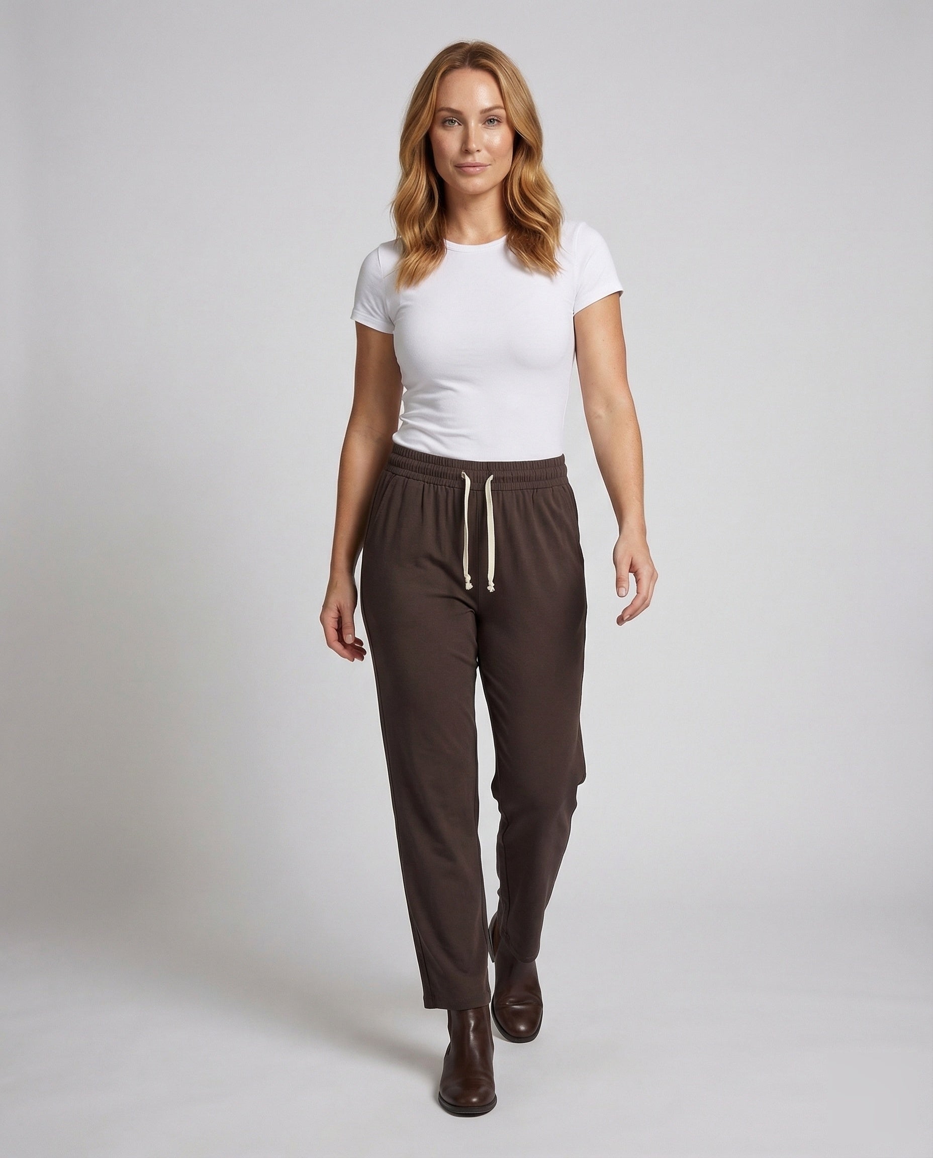 Damen Freizeithose Baumwolljersey Schwarz - Eveloria