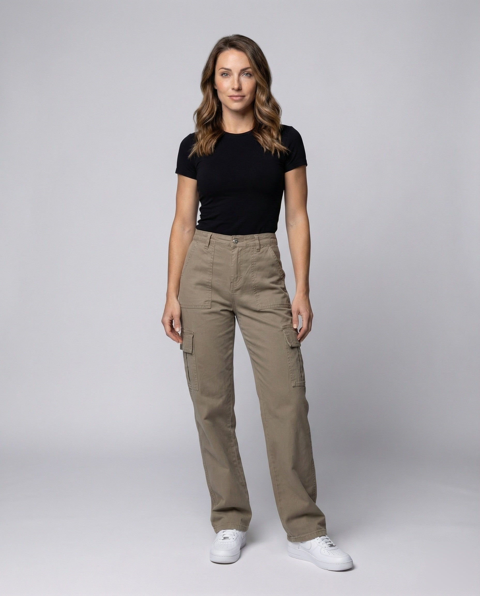 Damen Cargo Palazzo Hose Hochgeschnitten - Eveloria