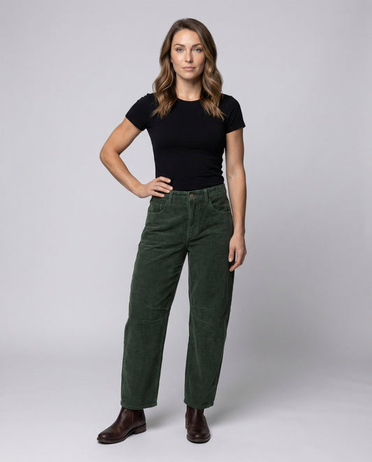Damen Cordhose Weit Hochgeschnitten - Eveloria
