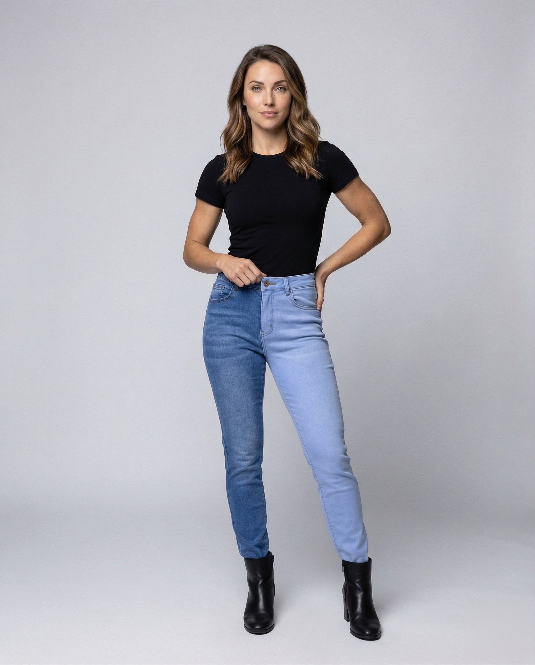 Damen Hochgeschnittene Skinny Jeans - Eveloria