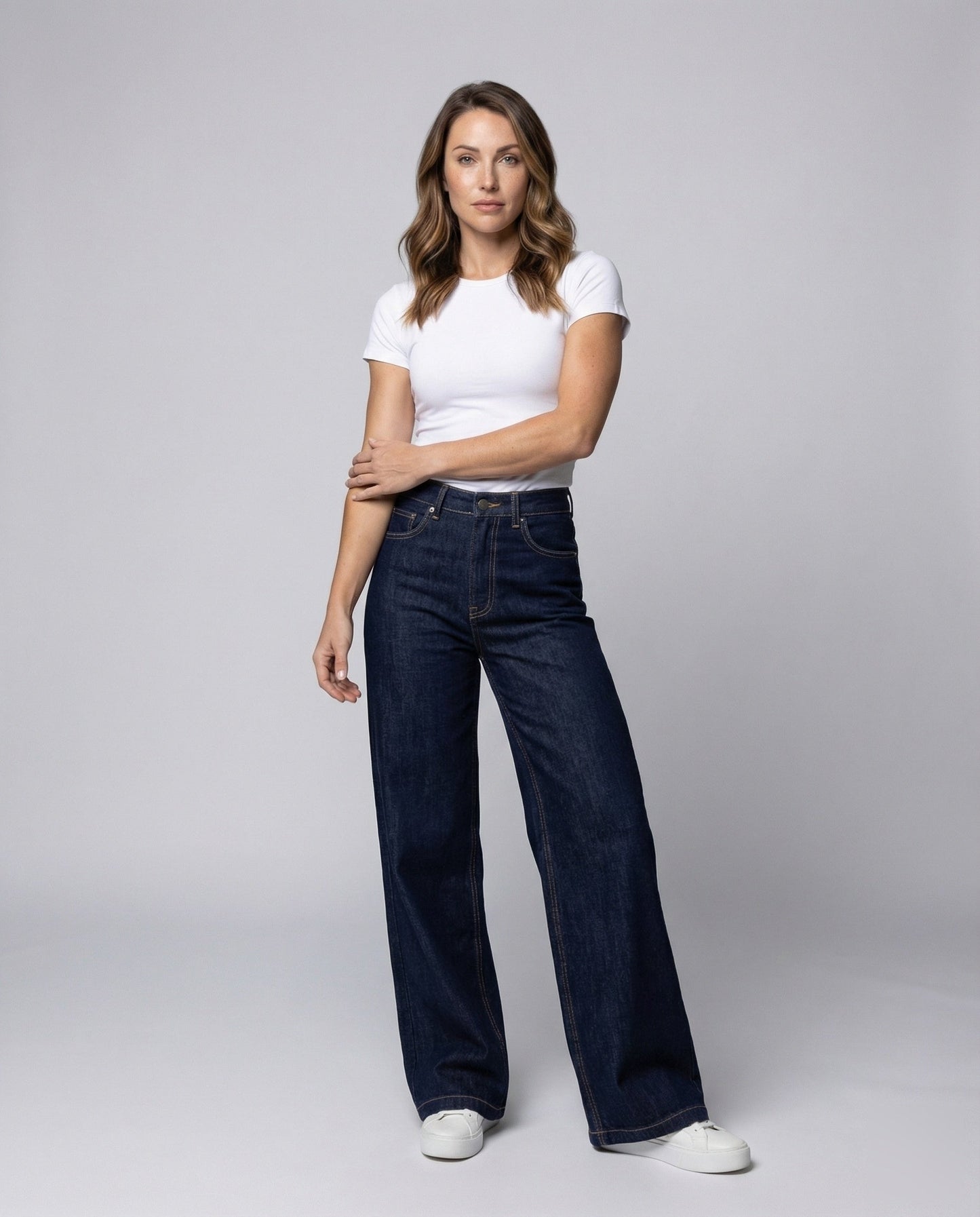 Damen Extraweite Hochgeschnittene Jeanshose - Eveloria