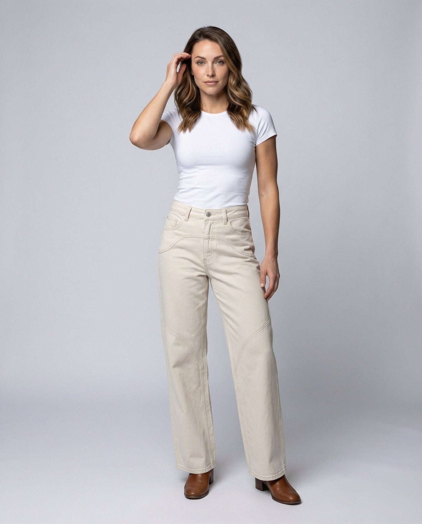 Damen Hochgeschnittene Jeanshose Modisch Schwarz - Eveloria
