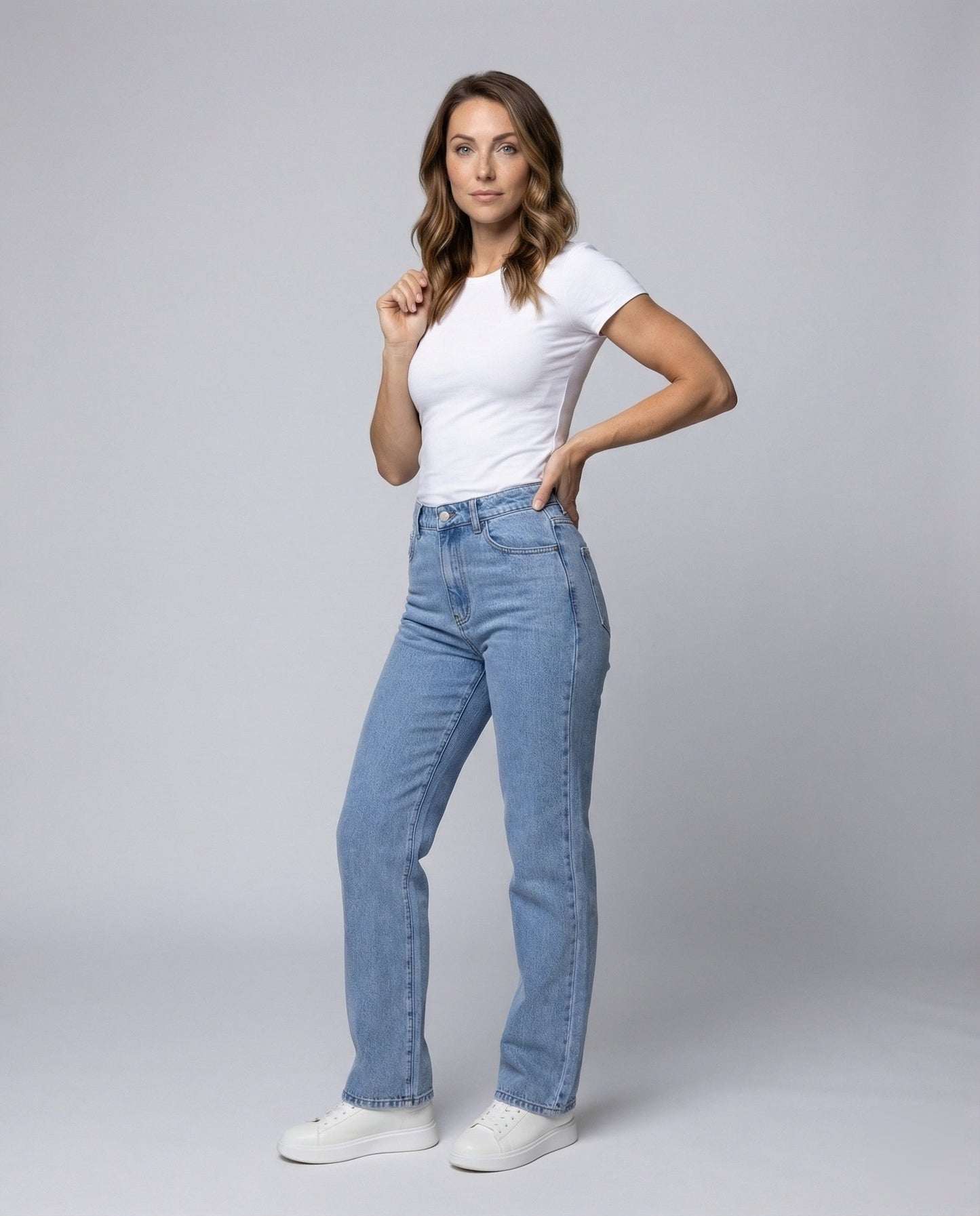 Damen Retro-Jeans Hochgeschnitten - Eveloria