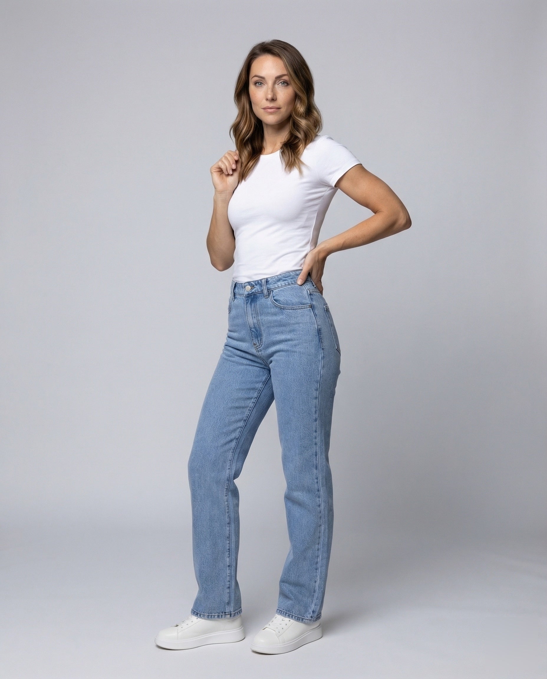 Damen Retro-Jeans Hochgeschnitten - Eveloria