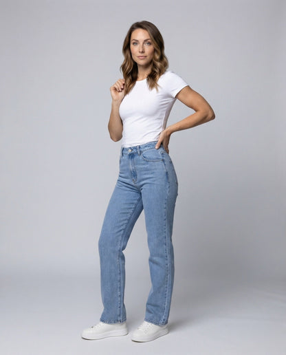 Damen Retro-Jeans Hochgeschnitten - Eveloria