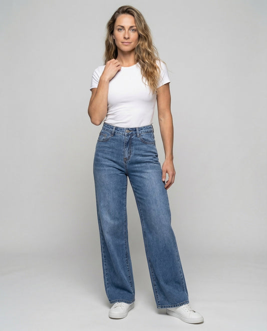 Damen Hochgeschnittene Vintage Jeans - Eveloria