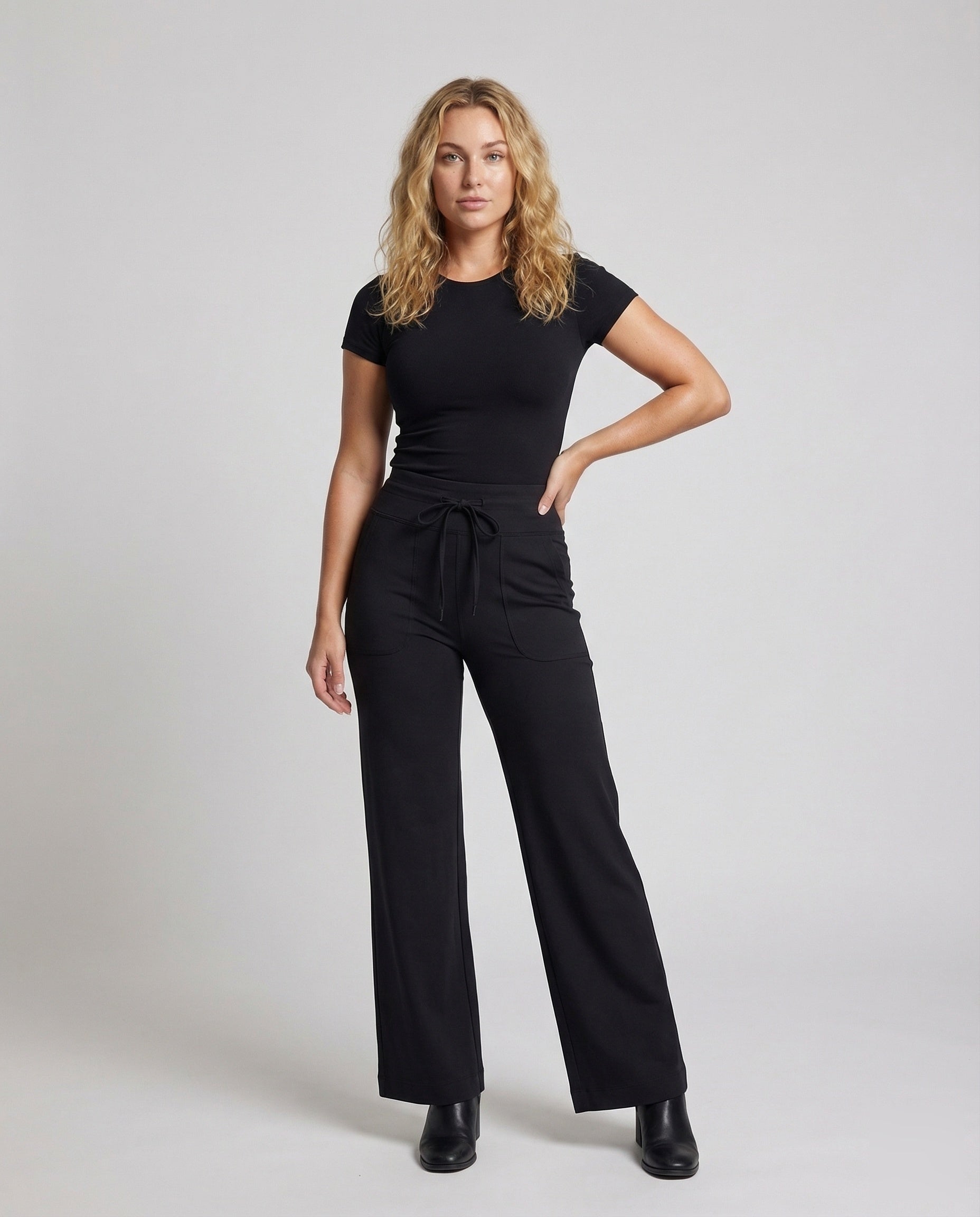 Damen Loungehose Hochgeschnitten Wohlfühl-Soft - Eveloria