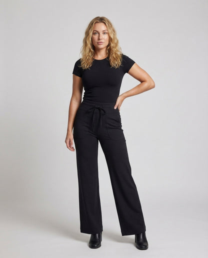 Damen Loungehose Hochgeschnitten Wohlfühl-Soft - Eveloria