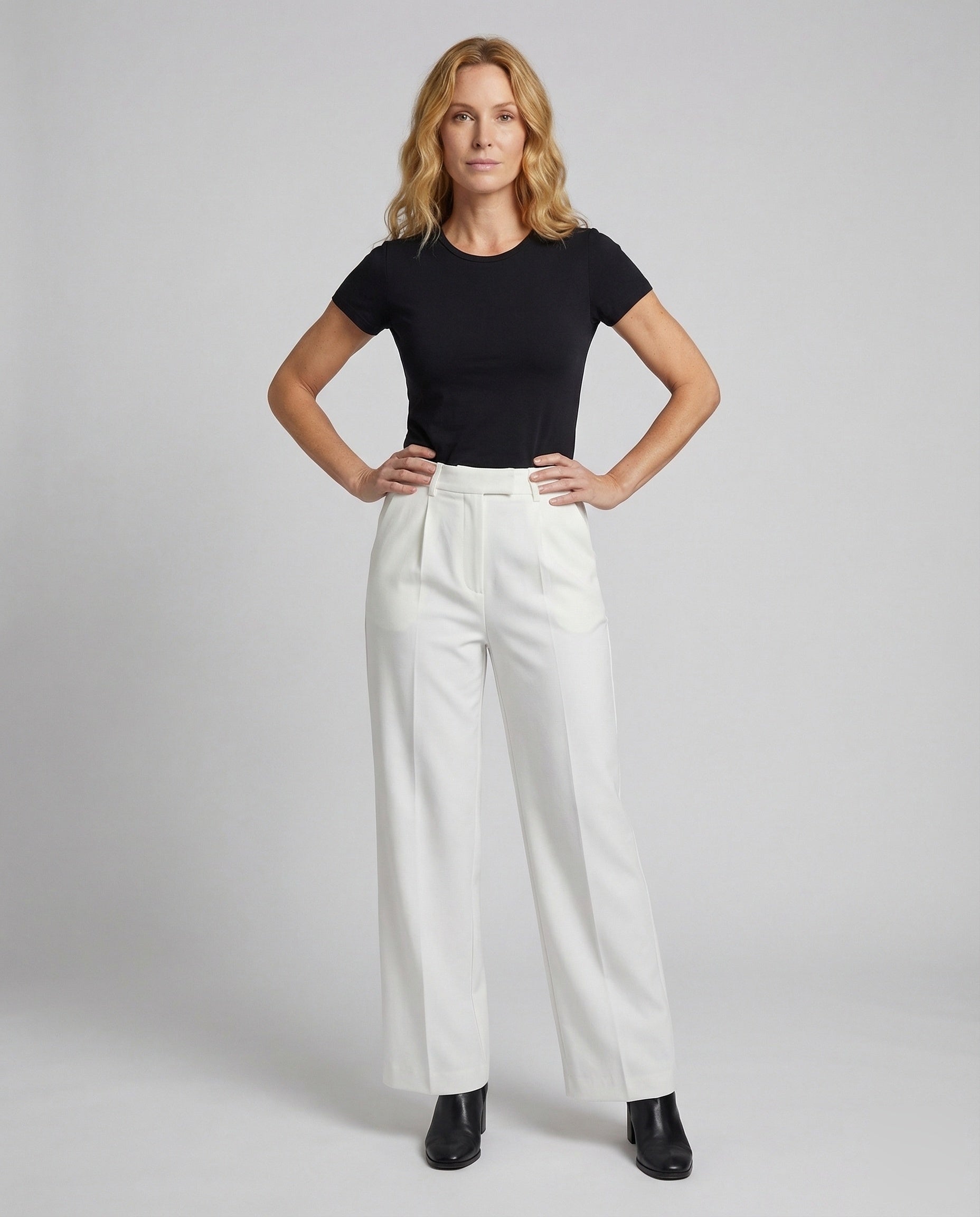 Damen Hochtaillierte Palazzohose Elegant - Eveloria