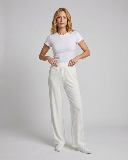 Damen hochtaillierte Plissee-Faltenhose - Eveloria