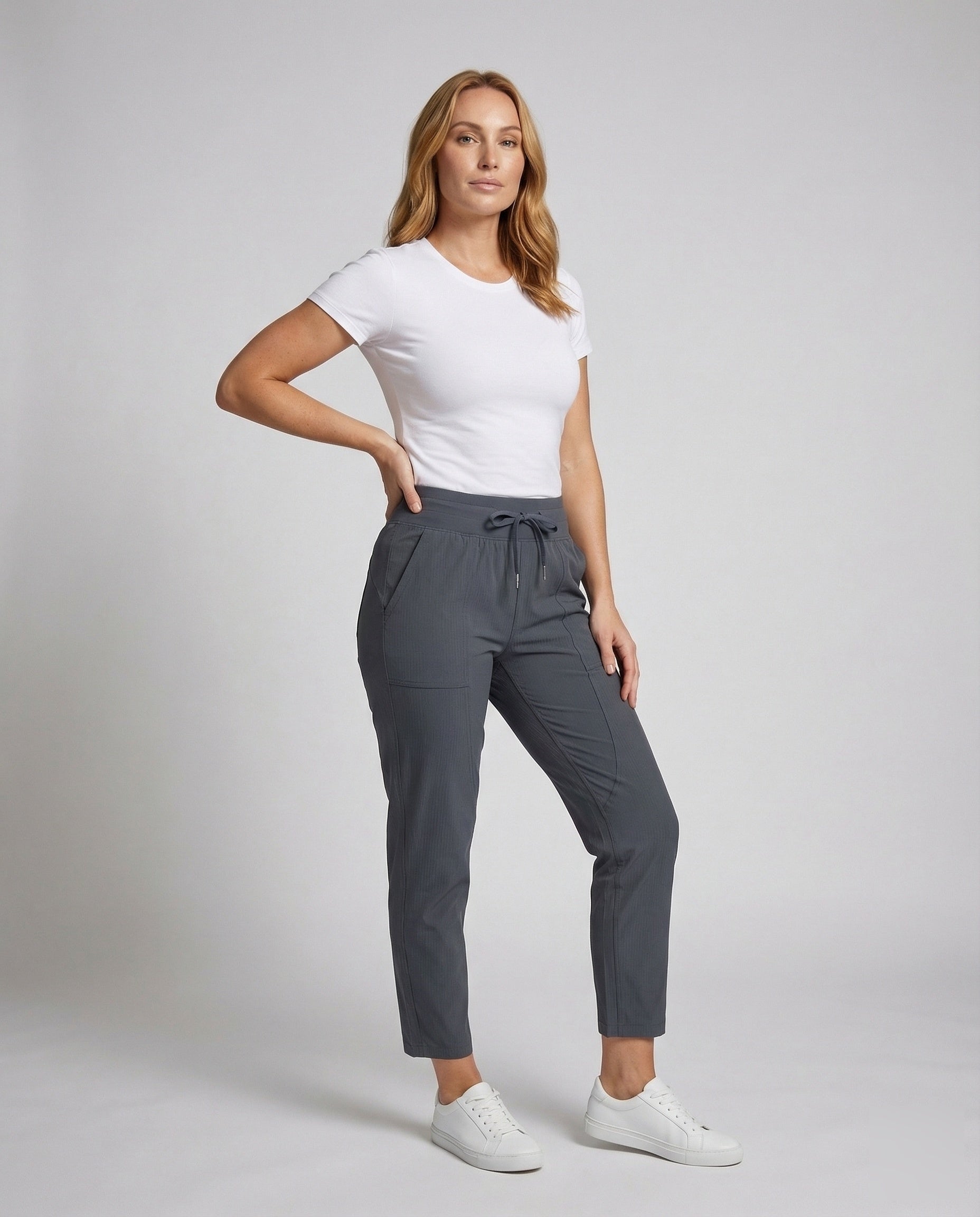 Damen Elastische Knöchelhose Relaxed Fit - Eveloria