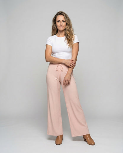 Damen Weitbein-Loungehose Rippstruktur - Eveloria