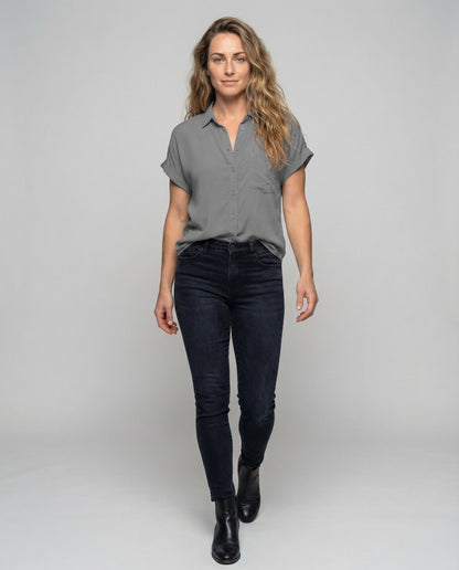 Damen Kurzarmbluse Relax-Fit - Eveloria