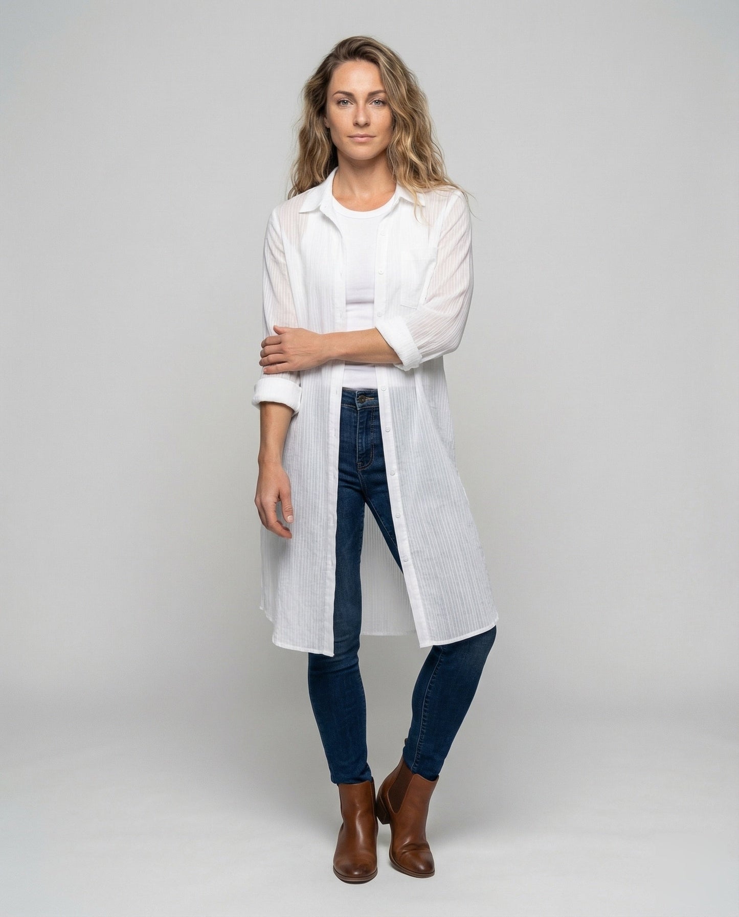 Damen Cardigan Luftiges Hemdjacken Lang Schwarz - Eveloria