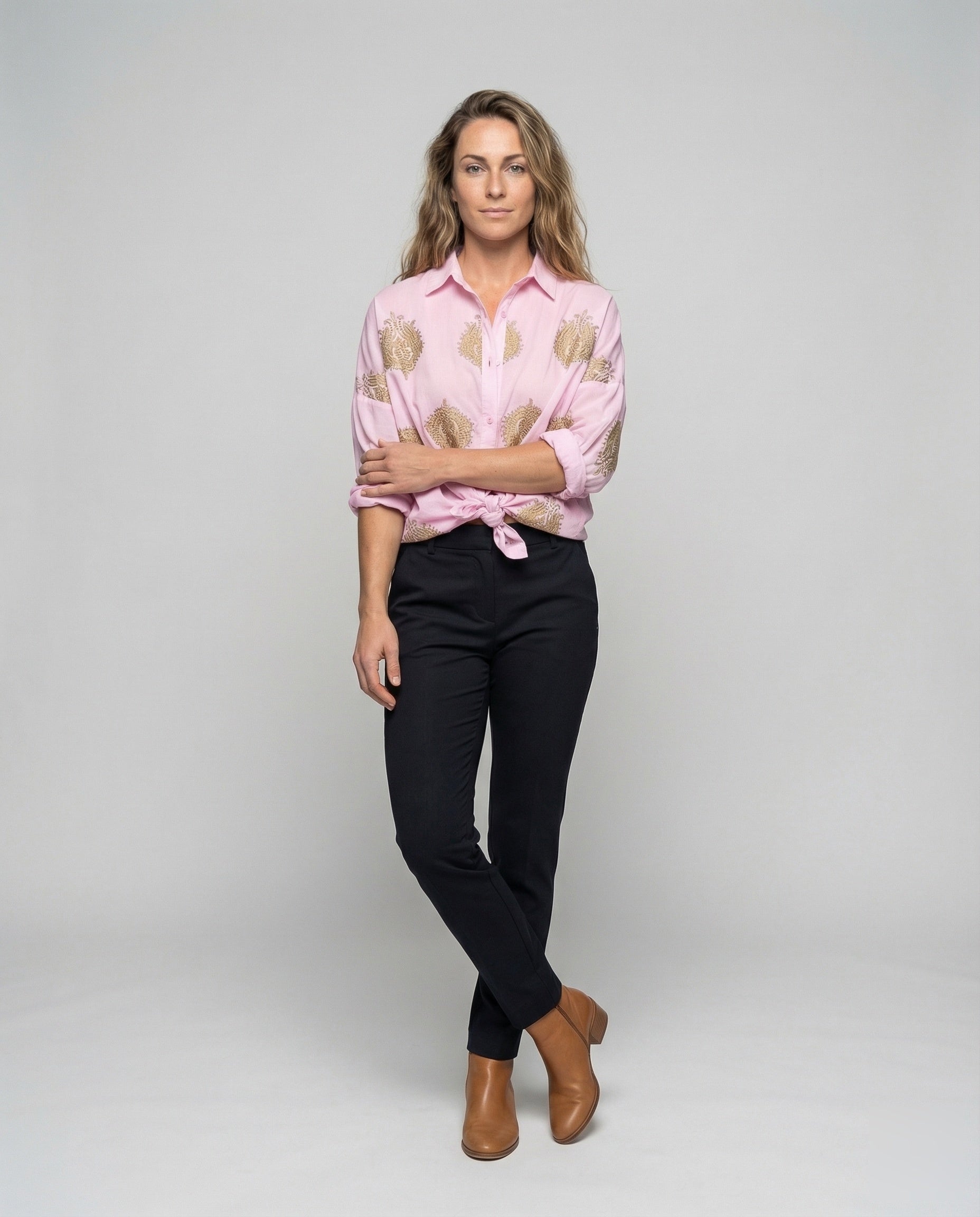 Damen Tunika Bluse Bestickt Leicht - Eveloria