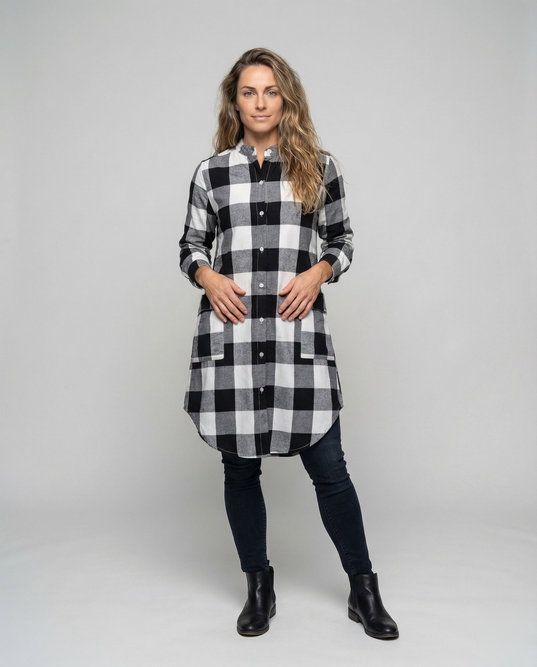 Damen Longshirt Leicht Gemütlich Weiß - Eveloria