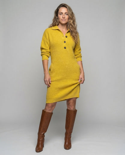 Damen Midikleid Strick Lässig - Eveloria