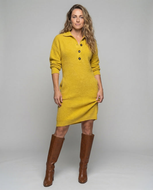 Damen Midikleid Strick Lässig - Eveloria
