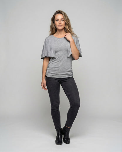 Damen Jersey Cape Oberteil Leicht - Eveloria