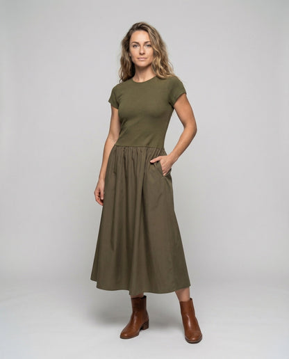 Damen Maxikleid mit Tellerrock Leicht Sommer - Eveloria