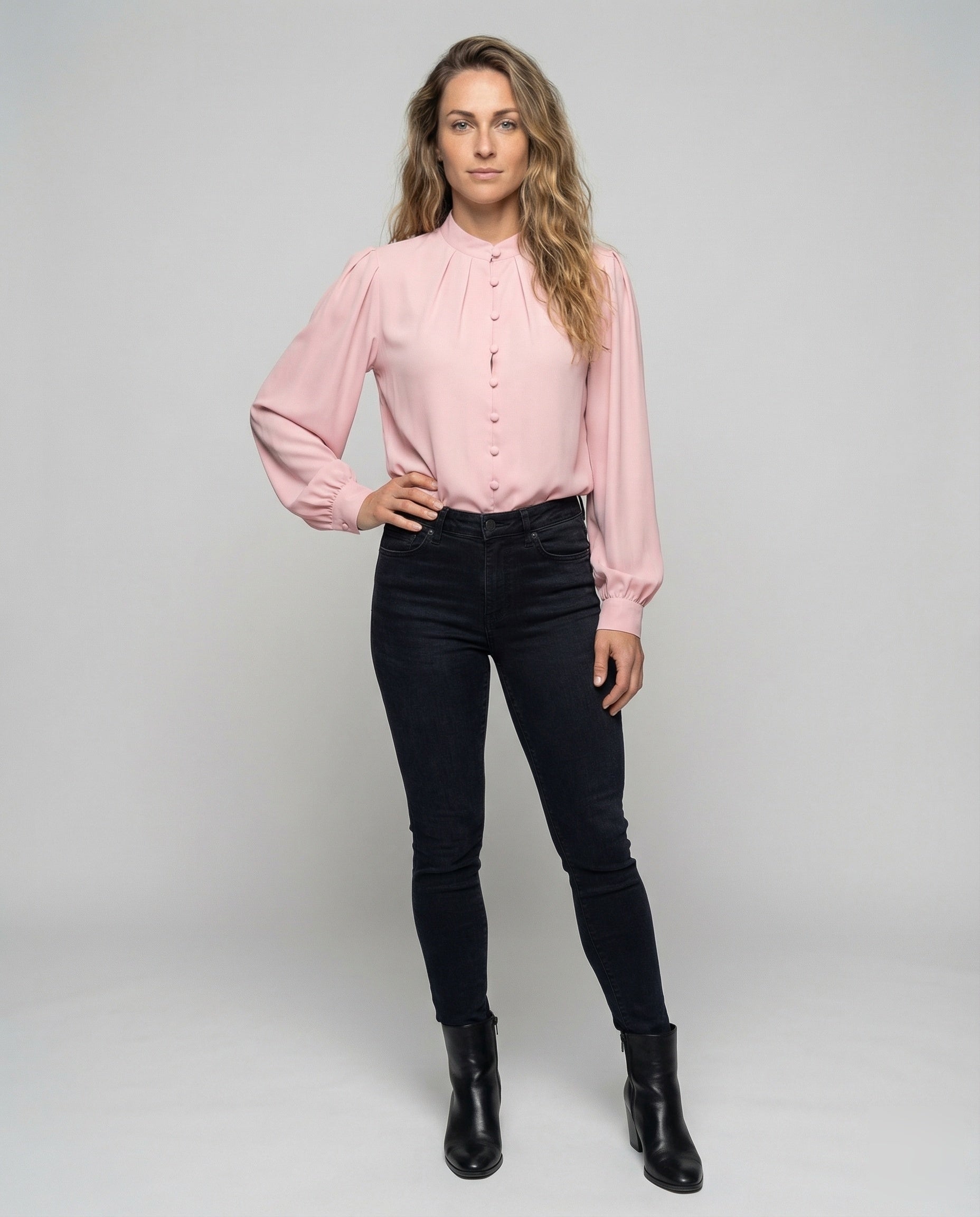 Damen Bluse Leicht Fließend Ballonärmel - Eveloria