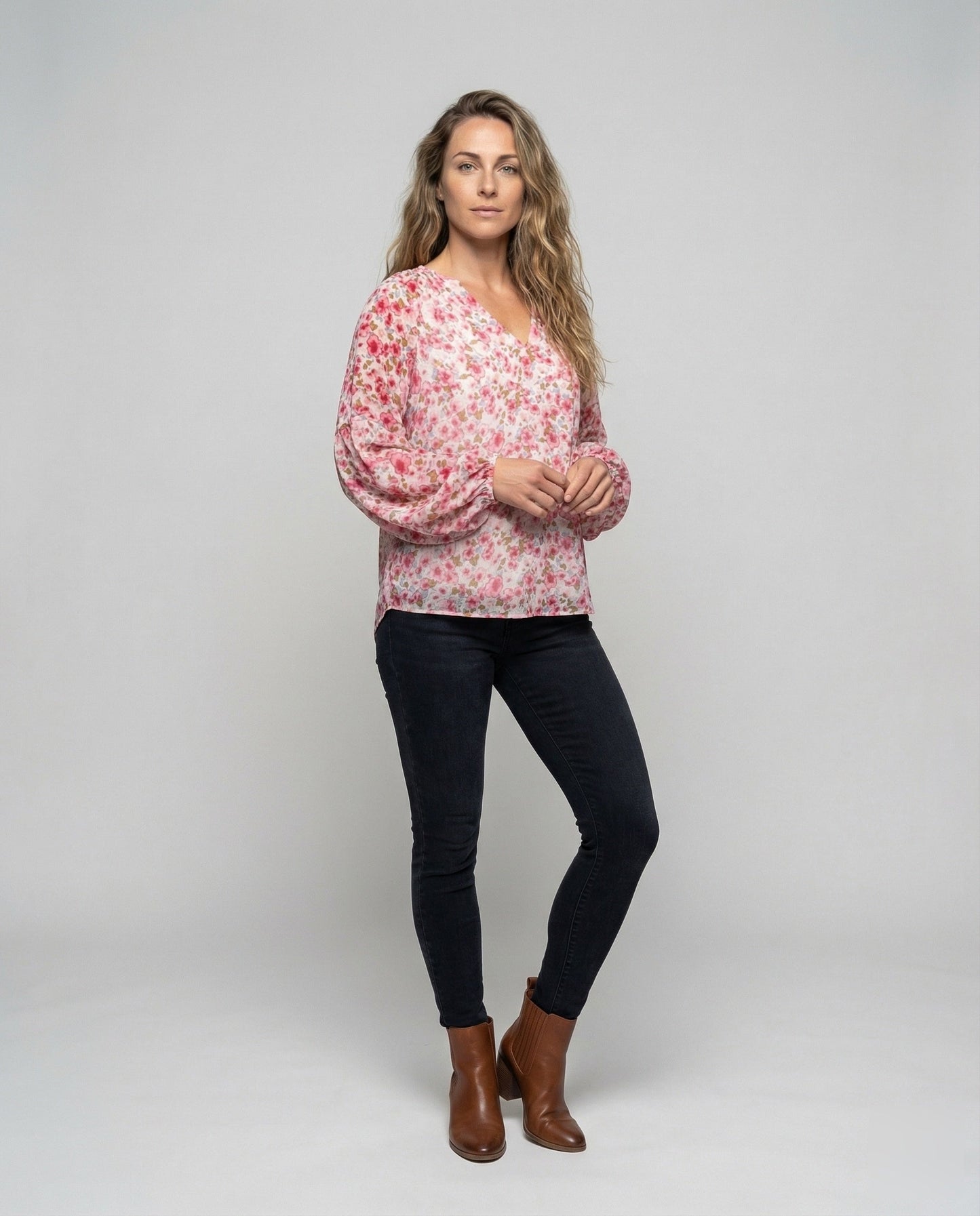 Damen Bluse Leicht Floralmuster - Eveloria