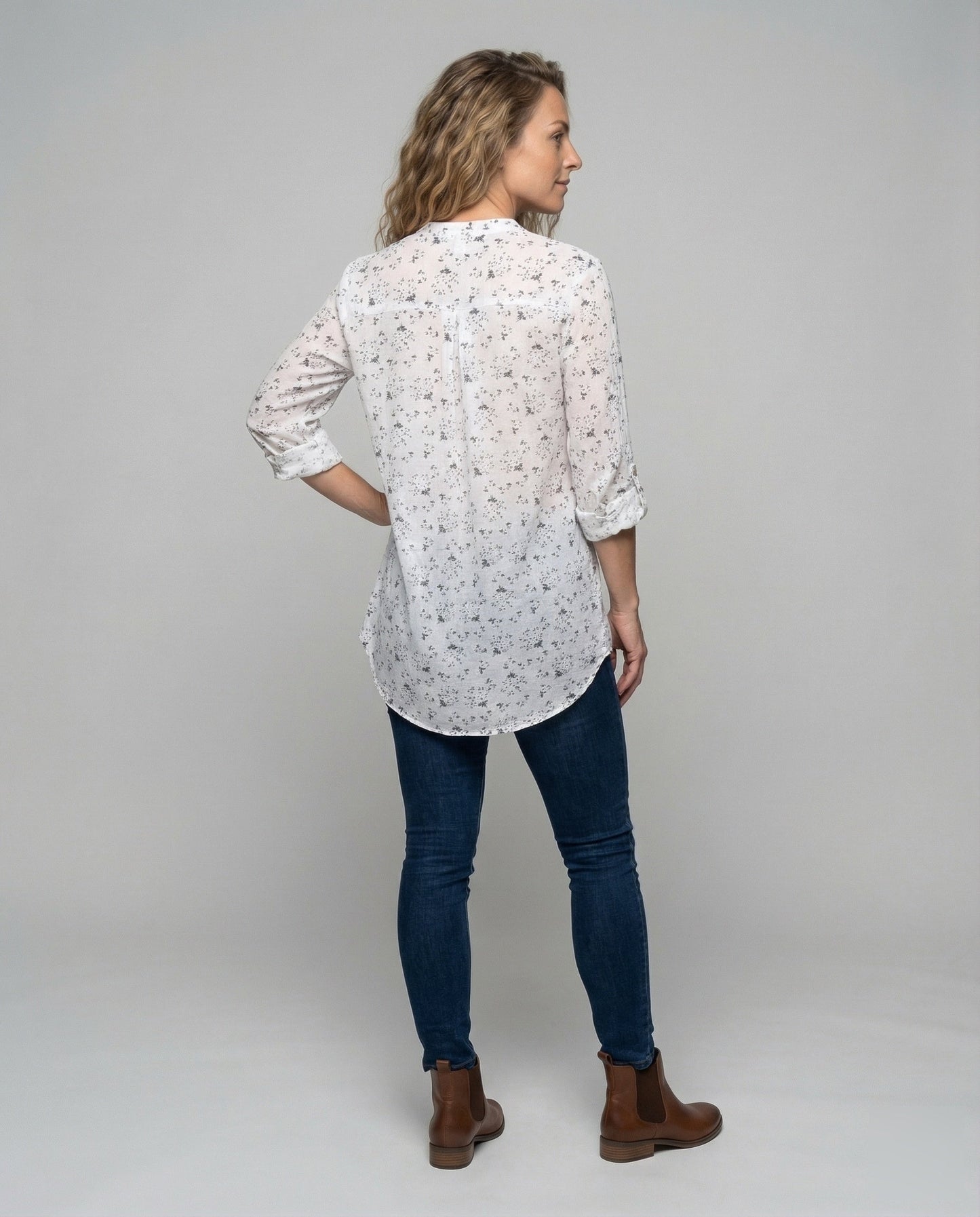 Damen Leinen-Tunika Bluse Leicht