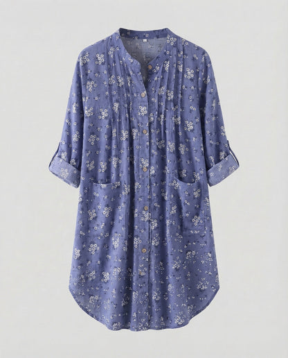 Damen Leinen-Tunika Bluse Leicht - Eveloria
