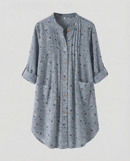 Damen Leinen-Tunika Bluse Leicht