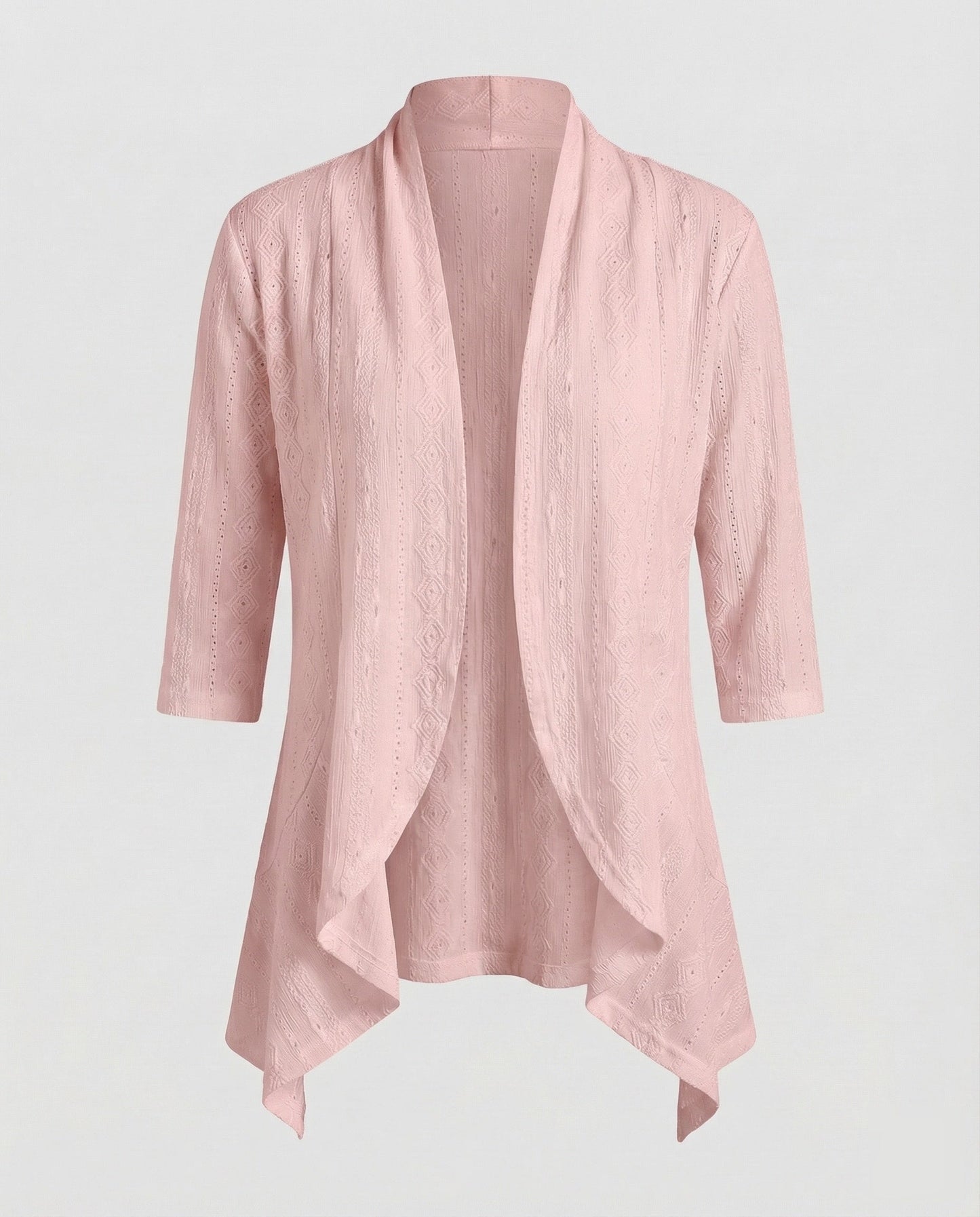 Damen Tunikajacke Leichte Lochstickerei Beige
