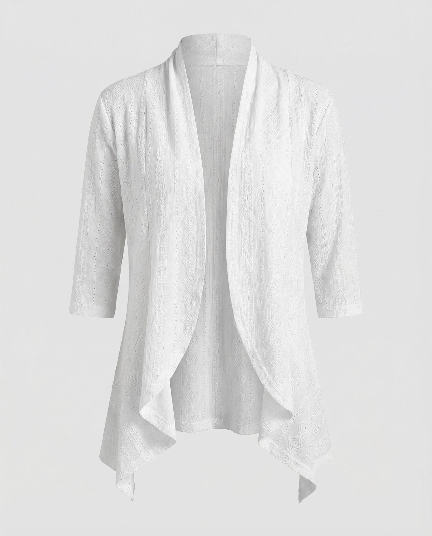 Damen Tunikajacke Leichte Lochstickerei Beige