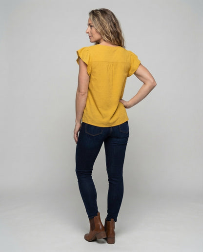 Damen Bluse Leicht Baumwolle Leinen Struktur